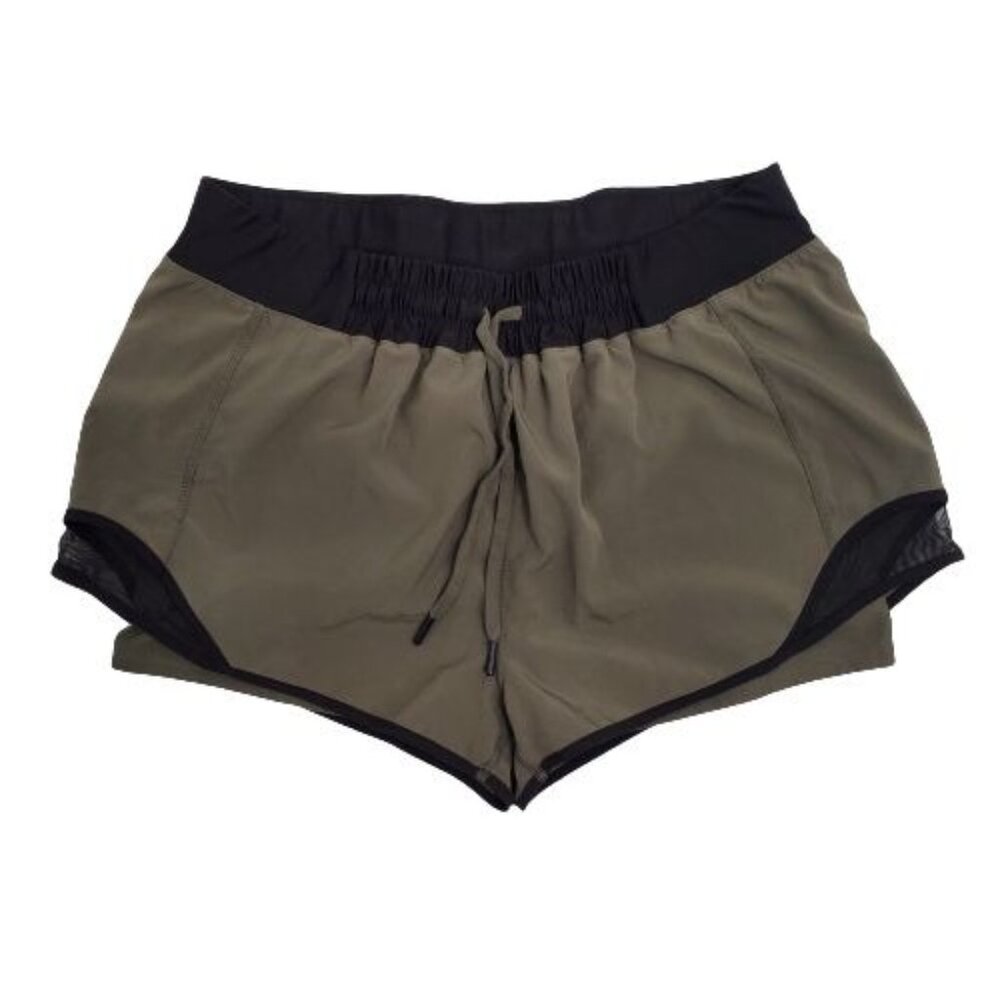 MPG Women's Olive Combo Athletic Training Running Retro Run Shorts Size Large - Picture 2 of 11